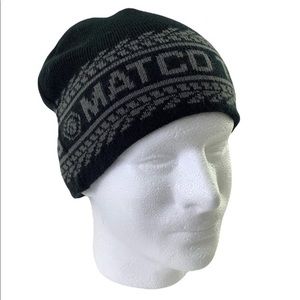 MATCO TOOLS large logo black gray knit beanie hat size OS EUC